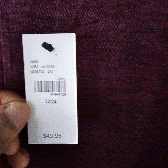 Lane Bryant Blouse Women 22/24 Purple Dolman Sleeve V-Neck Cut Out New - Picture 6 of 13